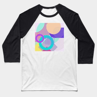 Modern Geometric Pattern Pastel Brights Pink Purple Serene Style Baseball T-Shirt